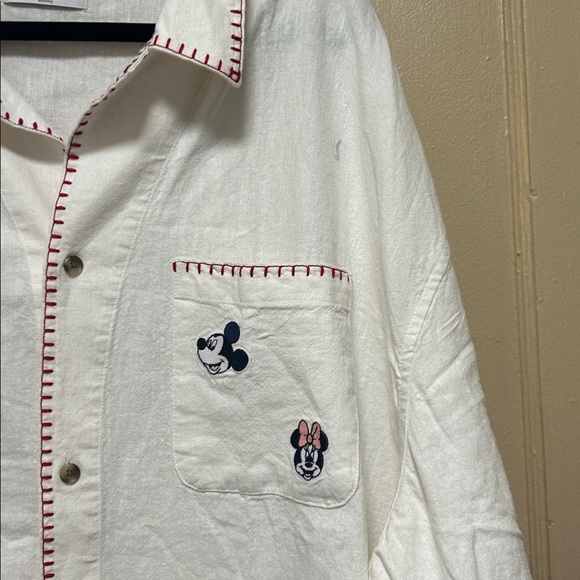 Old Navy - Disney Mickey Mouse Linen-Blend Cropped Utility Shirt. XXXL - Picture 3 of 8